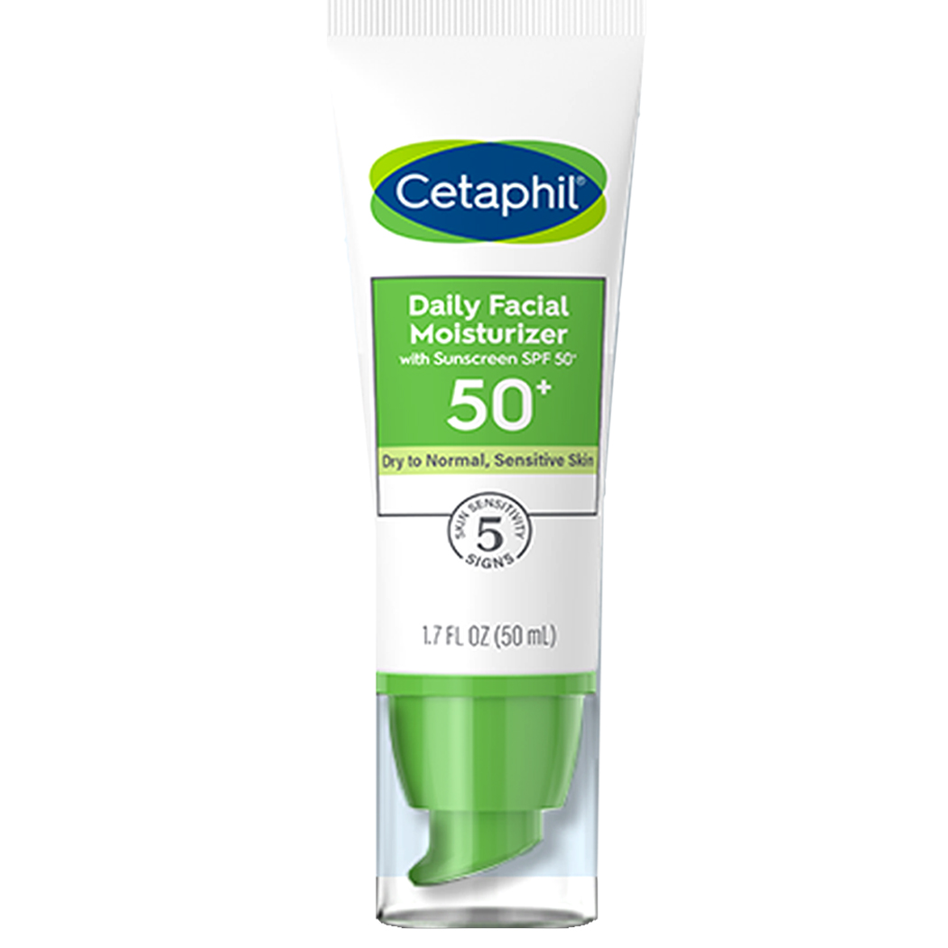 Cetaphil Daily Facial Moisturizer with Sunscreen 50+ (Dry to Normal, Sensitive Skin)